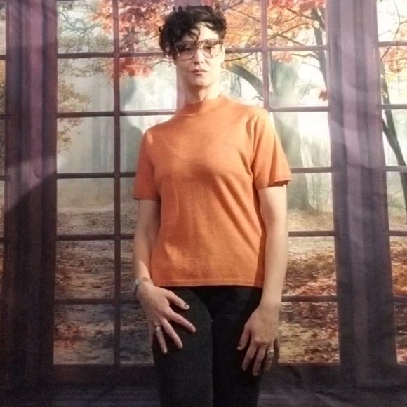Sag Harbor Petites Orange Spice Sweater Tee Size Medium - Picture 2 of 6